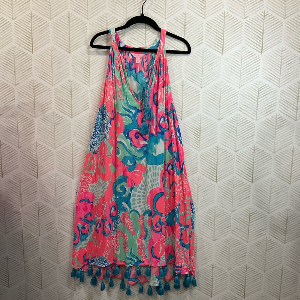 Lilly Pulitzer Pink and Blue Patterned Dress